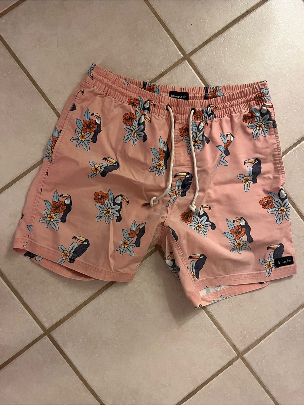 Barney Cools Pink Floral Toucan Swim Shorts